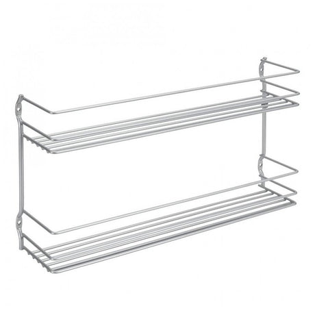 Metaltex platzsparendes Smart Kitchen Pepito Gewürzregal 2 Ebenen 36x8x19 cm Silber