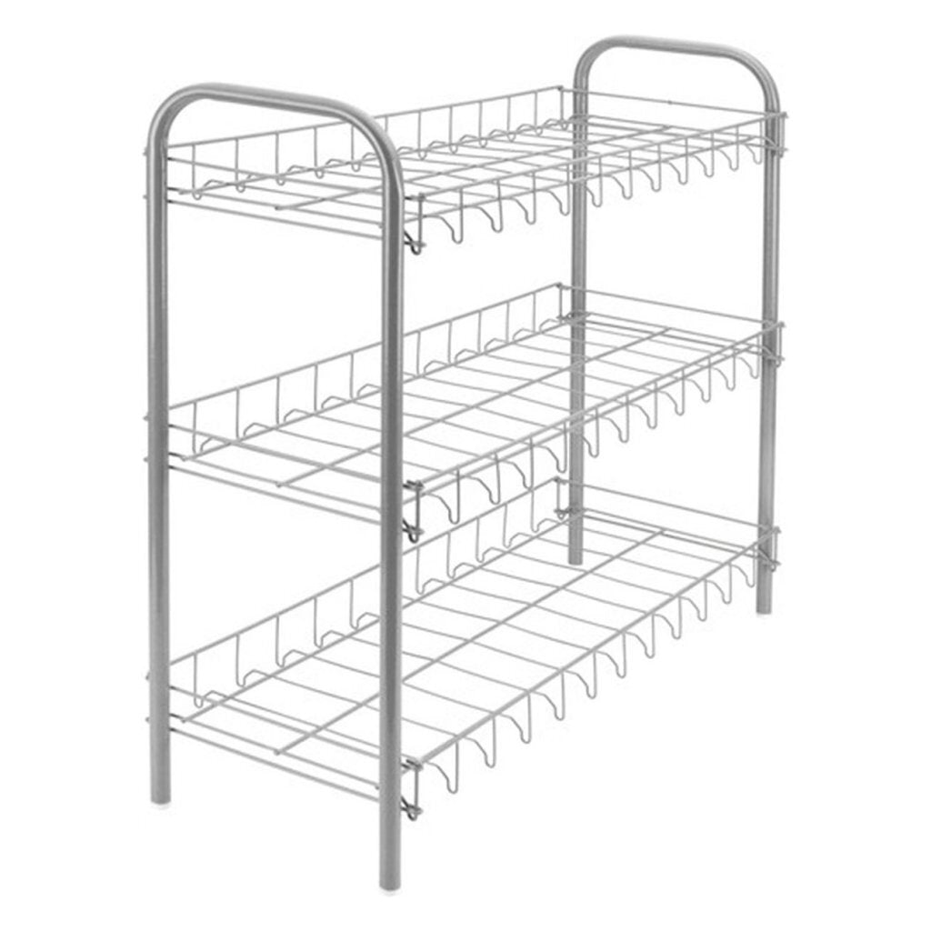 Metaltex Schuhschuh Rack 3 Böden 64x23x59 cm Silber