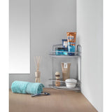 Metaltex Onda Badezimmer HoeKrek 2 Böden 22x22x35 cm Silber