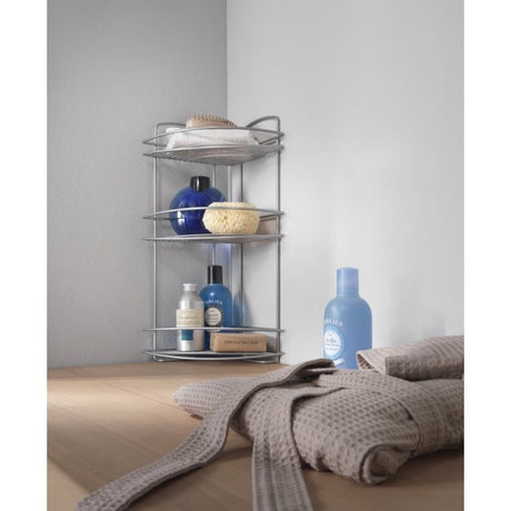 Metaltex Onda Badezimmer Ecke 3 Stockwerke 22x22x53 cm Silber