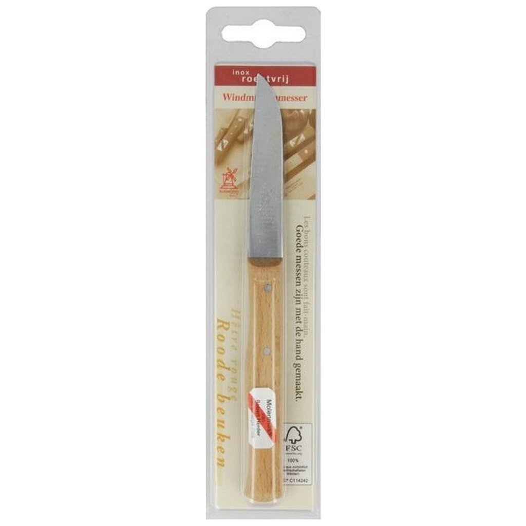 Metaltex Mühlenmesser Schälmesser 8,5 cm Holz Edelstahl