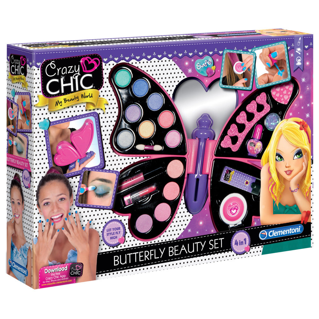Clementoni Crazy Chic Butterfly Beauty Set Make-up-Etui