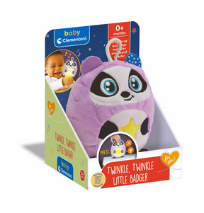 Clementoni Baby Twinkle Twinkle Little Panda lila Kuscheltier-Nachtlampe