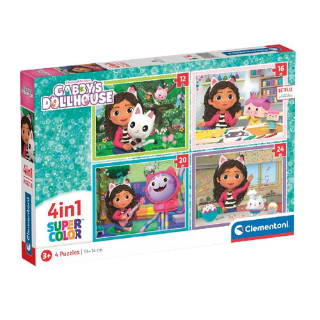 Clementoni Supercolor 4in1 Puzzle Gabbys Puppenhaus 12-24 Teile