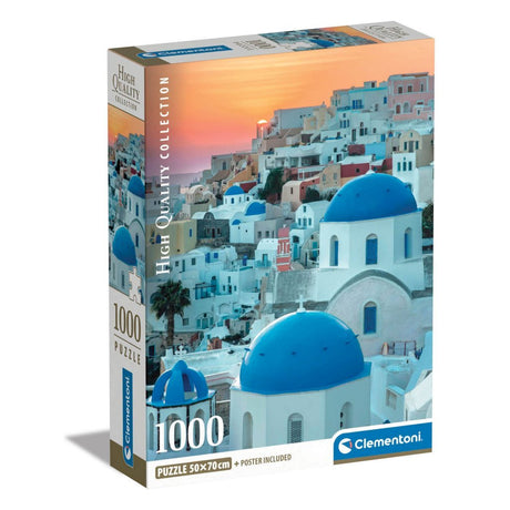 Clementoni hochwertiges Sammelpuzzle + Poster Santorini 1000 Teile