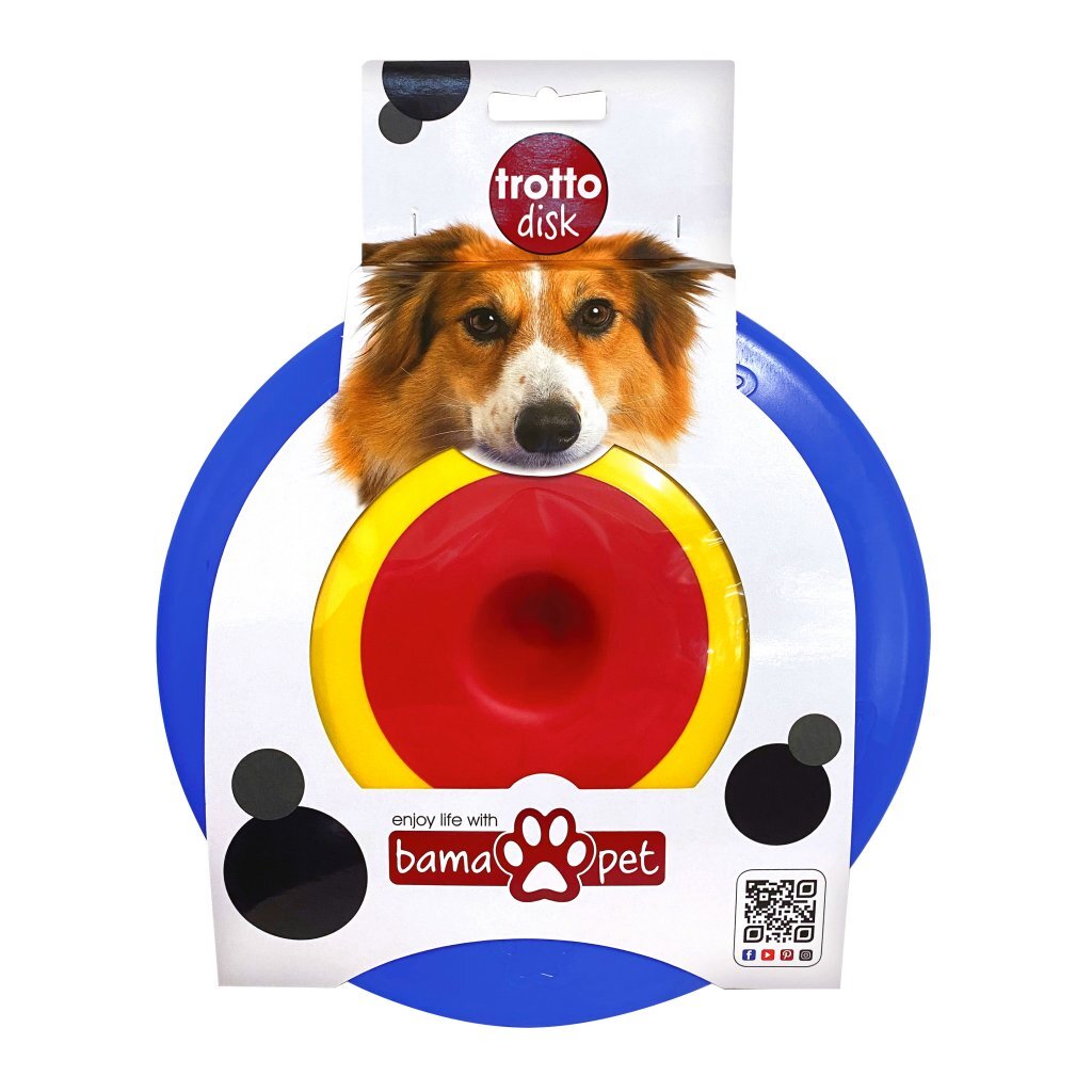 Bama Pet Trotto Disk Hundespielzeug 24,5x4,5 cm blau gelb rot
