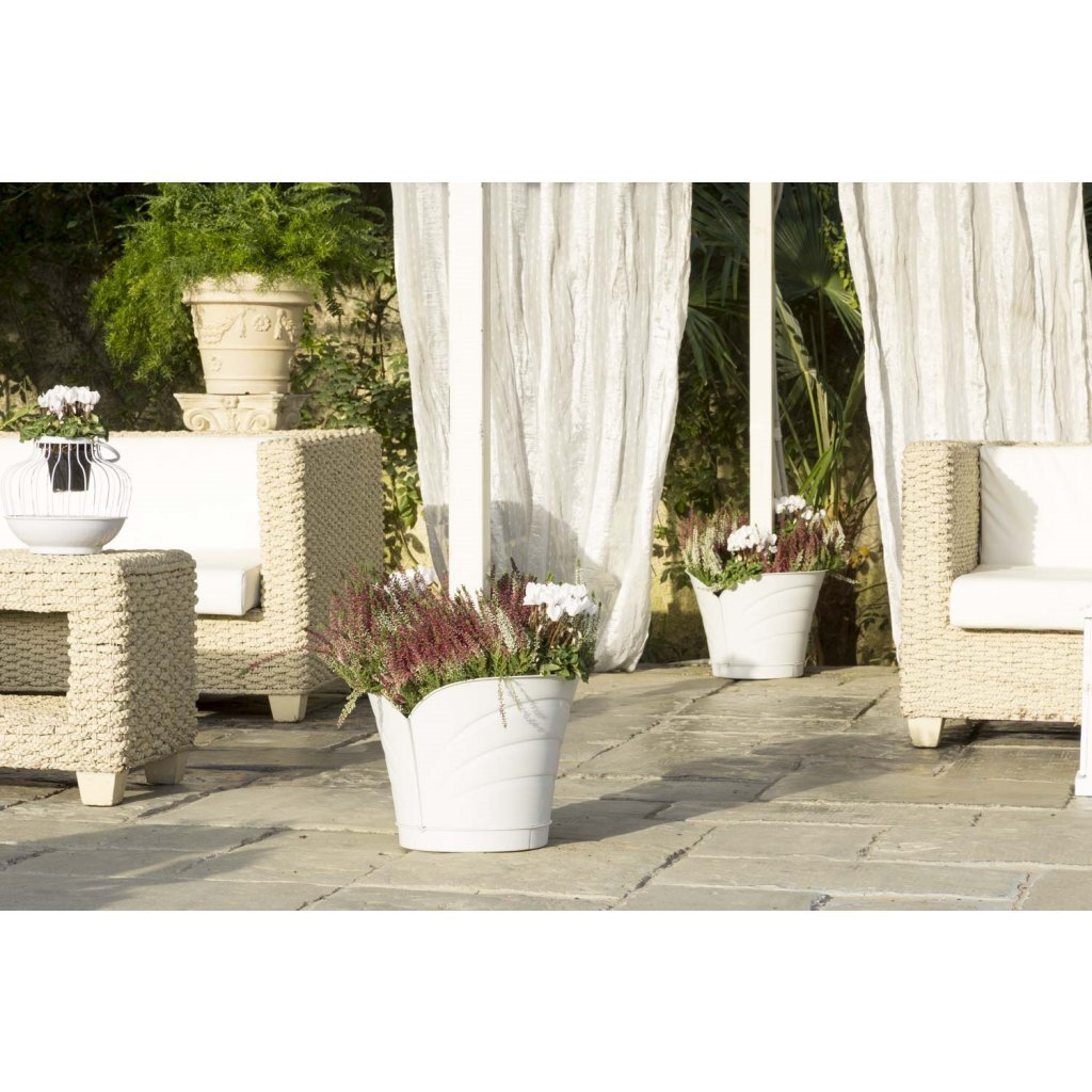 Bama Tulipano Blumentopf 5l 34,5x19x30 cm 4 Stück weiß