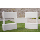 Bama Ziegelstein verbindbare Pflanzgefäße 75l 59x23x27 cm 5 Stück weiß