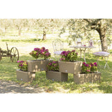 Bama Brick verbindbare Pflanzgefäße 75l 59x23x27 cm 5 Stück Taupe