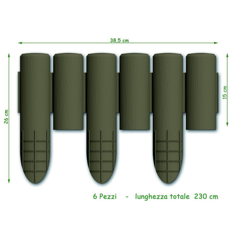 Bama Garden Modular Edge Holzimitat 38,5x15 cm 6 Stück braun