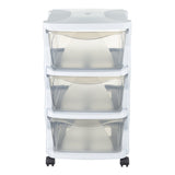 Bama Insieme Schubladensystem mit Rollen 3 Schubladen 36x40x62 cm weiß transparent