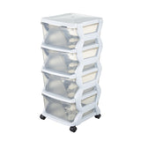 Bama Insieme Schubladensystem mit Rollen 4 Schubladen 36x40x80 cm weiß transparent