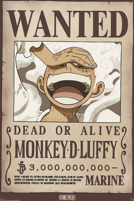Abystyle poster one piece - wanted luffy wano 61x91,5cm