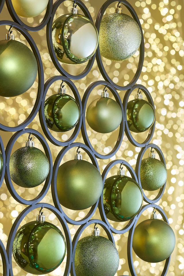 Mica decorations kerstballen set - 27 stuks - ø6 cm - onbreekbaar - donkergroen