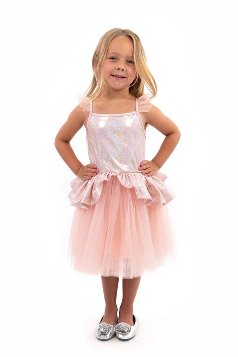 Kleine Abenteuer – roségoldenes Tutu-Kleid – Größe L (110-122)