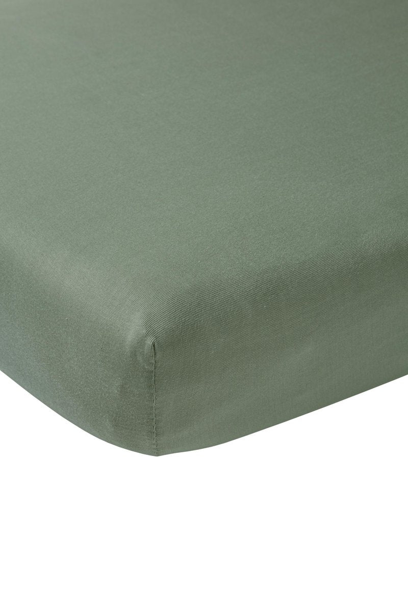 Meyco Baby Uni Spannbettlaken für Kinderbett – Waldgrün – 40 x 80 x 90 cm