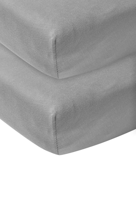 Meyco Baby Uni Spannbettlaken – 2er-Pack – grau – 60 x 120 cm