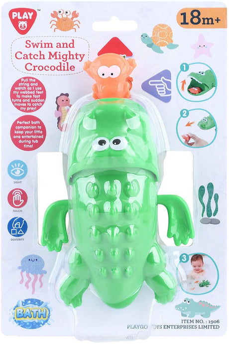 Playgo Badespielzeug zum Schwimmen und Fangen von Krokodilen – 2 Stück.