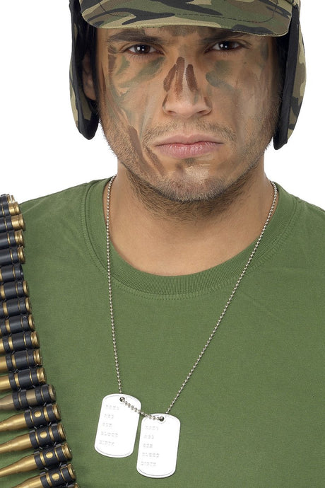 Smiffys dogtags | leger naamplaatjes aan ketting standaard