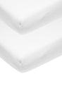 Meyco Baby Uni Molton Stretch Spannbettlaken für Kinderbett – 2er-Pack – weiß – 60 x 120 cm