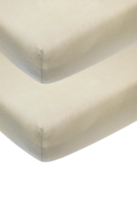 Meyco Baby Uni Spannbettlaken Juniorbett – 2er-Pack – Sand – 70 x 140 x 150 cm