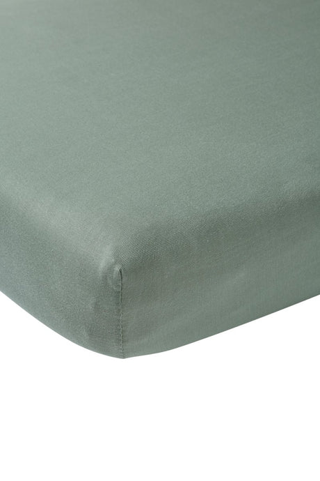 Meyco Baby Uni Spannbettlaken für Kinderbett – Steingrün – 40 x 80 x 90 cm