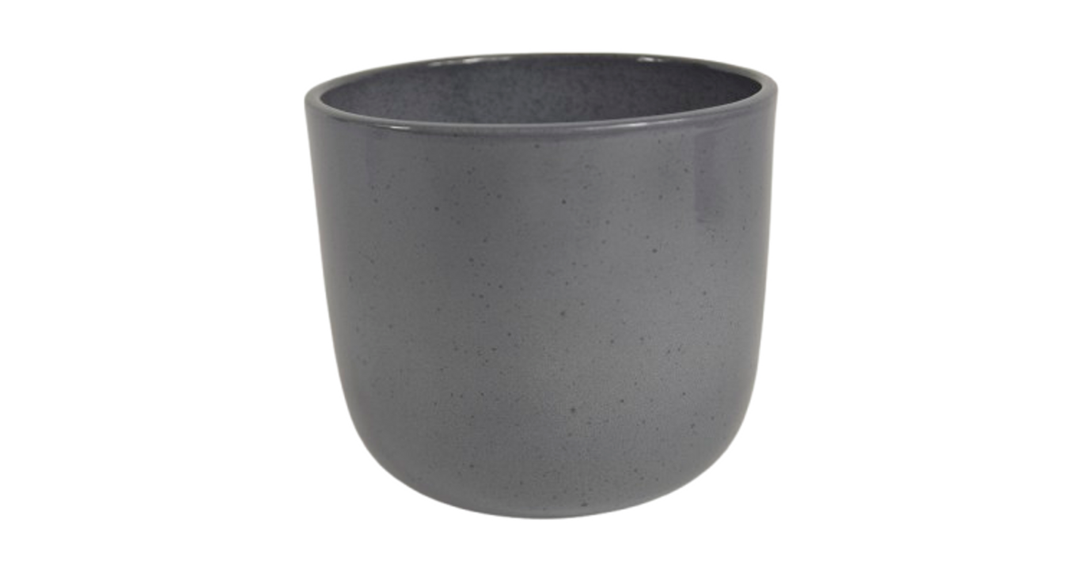 Pot boule graniet grijs glans 18cm