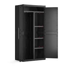 Keter Detroit XL Aufbewahrungsschrank – 2 Türen – 4 Einlegeböden, davon 2 verstellbar – L 89 x T 54 x H 182 cm – Schwarz