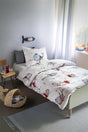 Beddinghouse kids whaletastic dekbedovertrek - eenpersoons - 100x135 - blauw