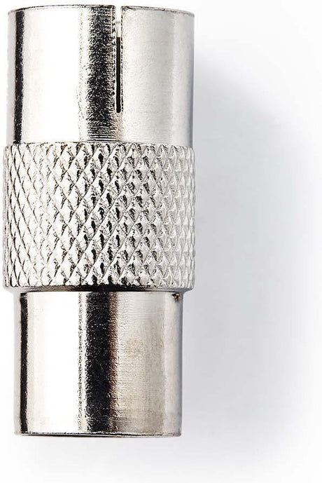 Nedis Satelliten- und Antennenadapter – IEC (Koax)-Stecker – IEC (Koax)-Buchse – vernickelt – 75 Ohm – gerade – Metall – Silber – 1 Stück – Blister