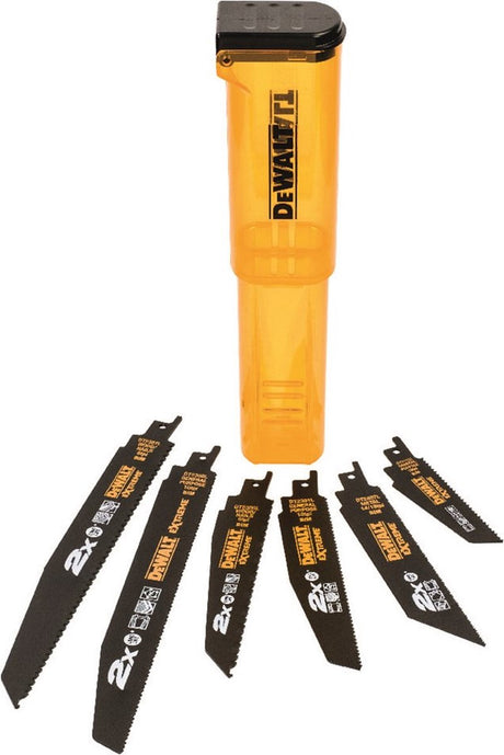 Dewalt DT2440L 6-teiliges Säbelsägeblatt-Set im Koffer – Holz, Metall, Holz mit Nägeln
