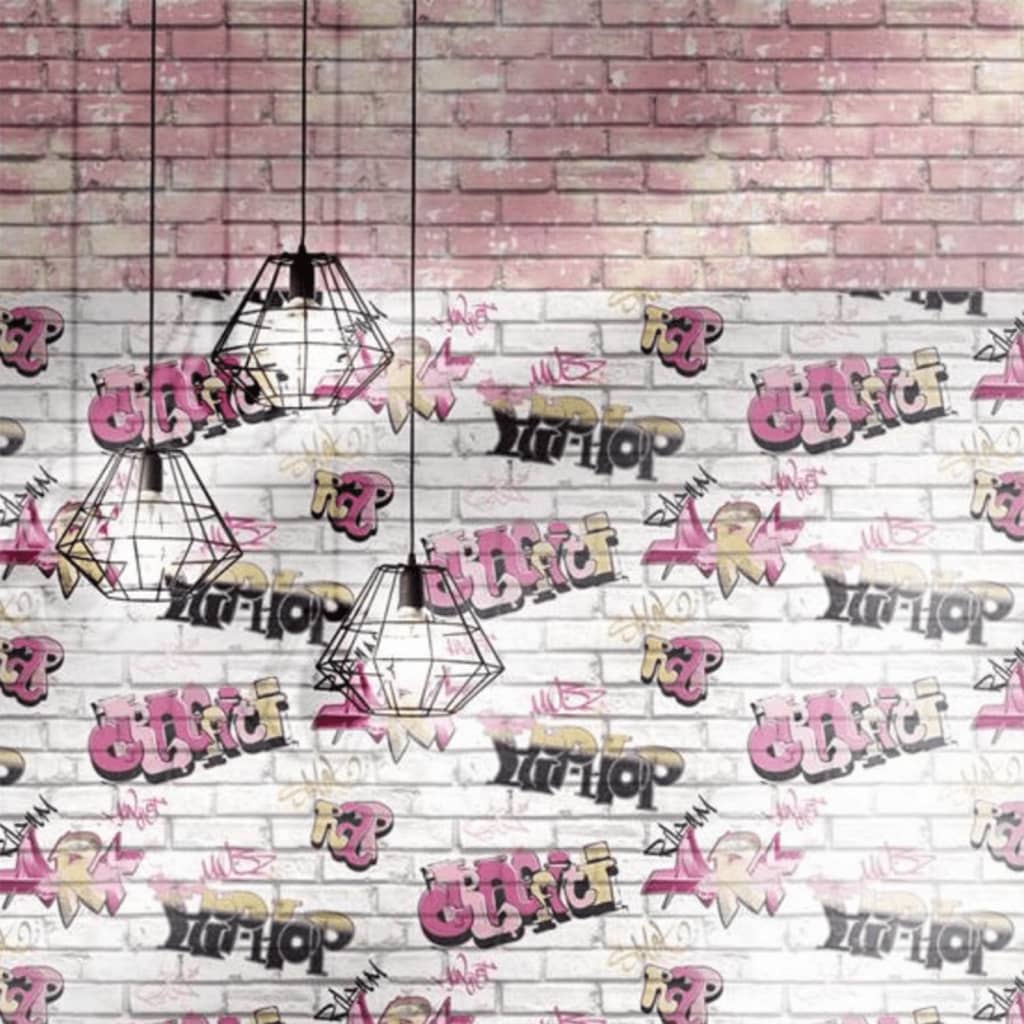 Noordwand Tapete Urban Freunde Kaffeziegel rosa und weiß