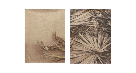 Decoris Wandtuch mit Hängeösen 90x120cm Fotodruck mit Palmblatt 2 Stück