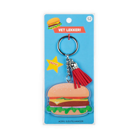 Paperdreams sleutelhanger- hamburger acryl 6,5x13,5cm