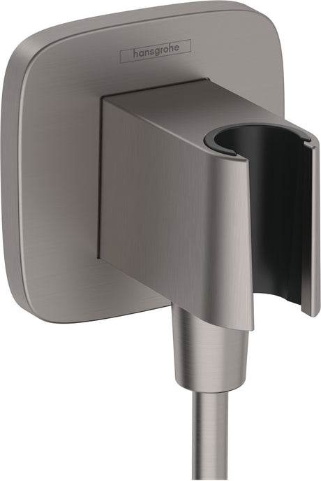Hansgrohe Fixfit Q Wandanschlussbogen – mit Handbrausehalter – Schwarzchrom