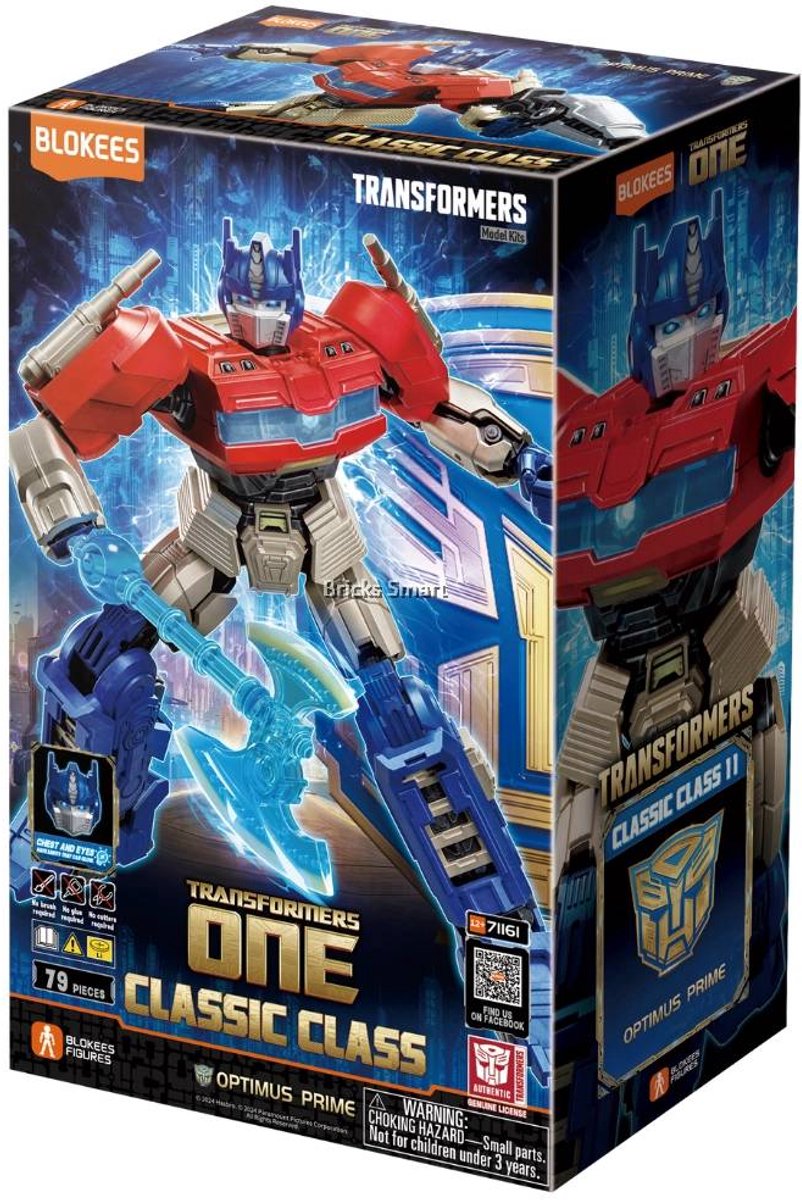 Blokees transformers one optimus prime classic class 11 - 79-delige actiefiguur model kit met verlichting - 12,7 cm