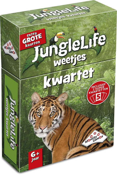 Identitätsspiele Junglelife Facts Quartett – Kartenspiel – voller lustiger Fakten über Dschungeltiere