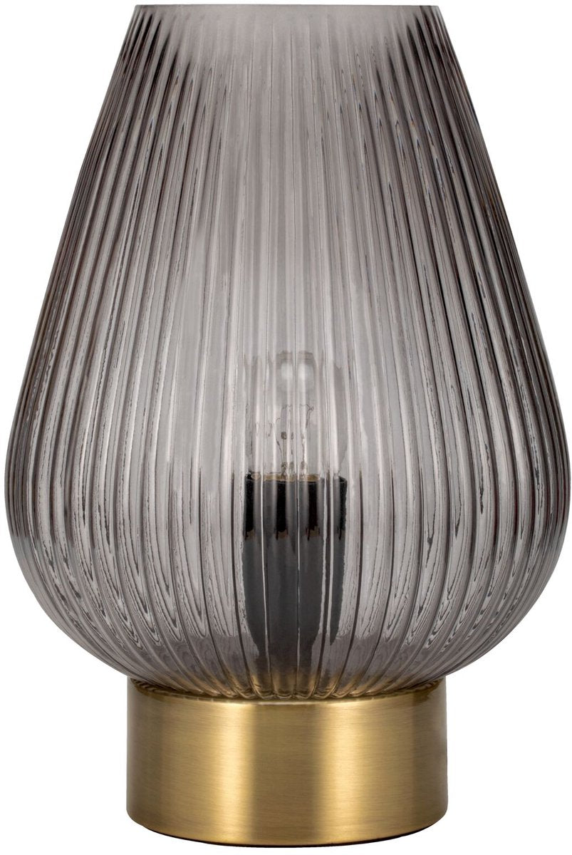 Pauleen LED-Tischleuchte Crystal Gloom E27 max. 40 W Rauchglas, Messing
