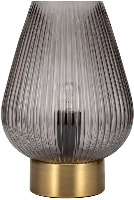Pauleen LED-Tischleuchte Crystal Gloom E27 max. 40 W Rauchglas, Messing