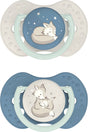 Difrax Lovi Schnuller dynamisch – edel – 0 bis 6 Monate – hellblau-beige – 2 Stück