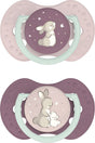 Difrax Lovi Schnuller dynamisch – edel – 0 bis 6 Monate – rosa-beige – 2 Stück