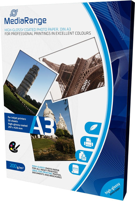 Mediarange Fotopapier Hochglanz A3 200g 50 Seiten