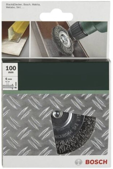 Bosch - Tellerbürsten für Bohrmaschinen - Welldraht, 100 mm 100 mm, 0,3 mm, 4500 U/min