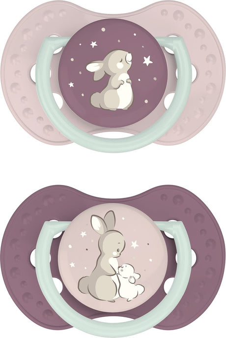 Difrax Lovi Schnuller Dynamic – edel – 18+ Monate – Pink Beige – 2 Stück