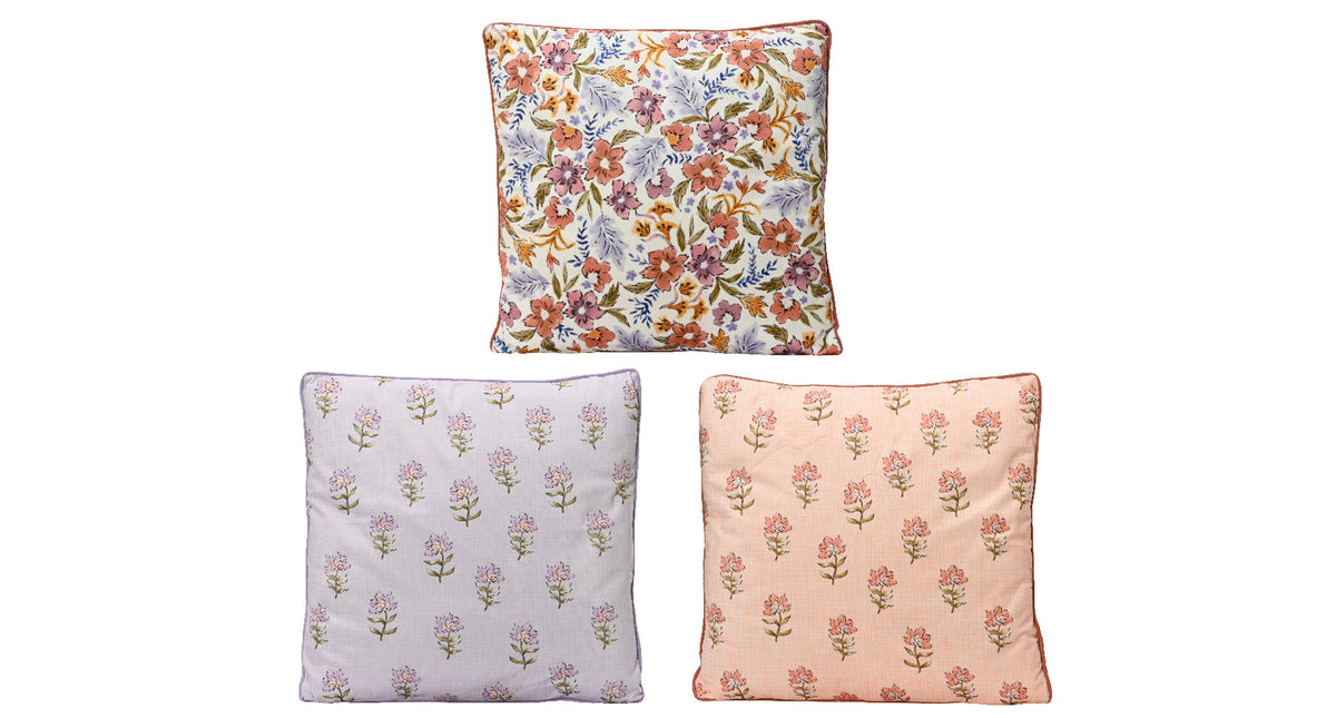 Kussen polyester 3 kleur assorti multi 45x45x3cm