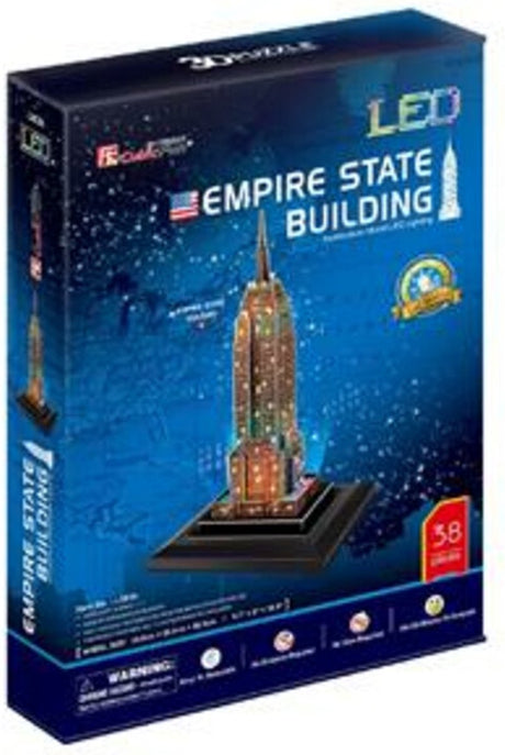 Kubisches, lustiges 3D-Puzzle „Empire State Building“ mit LED-Beleuchtung