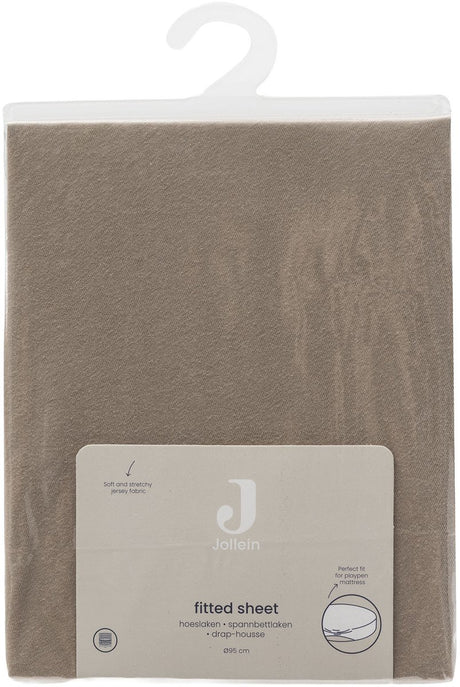 Jollein hoeslaken boxmatras - ø95cm - jersey - milky coffee
