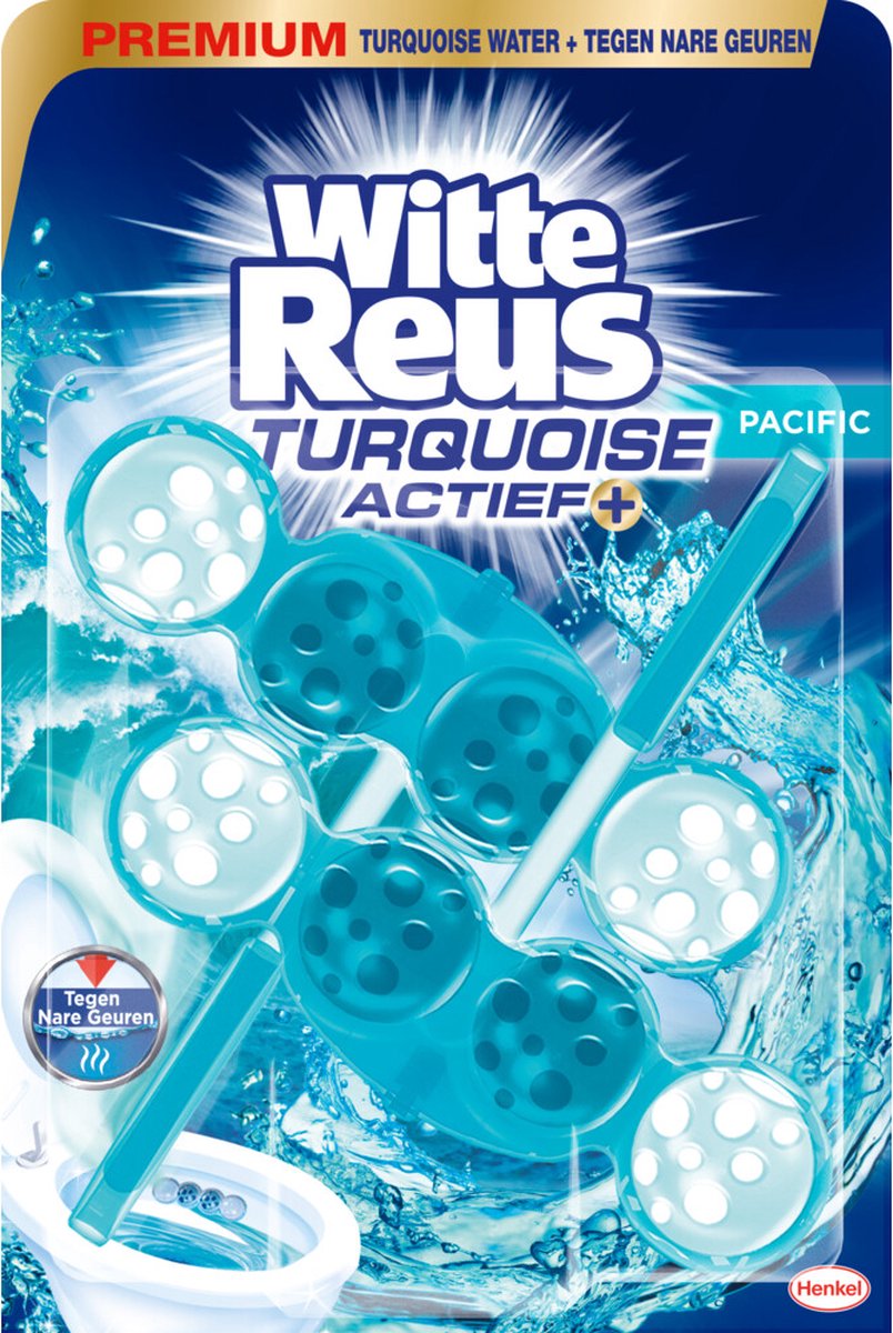 Weißer Riesen-Toilettenblock türkis aktiv 2 Stück