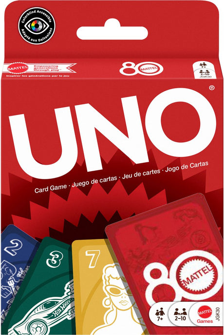 Mattel Games 80. Jubiläum Uno Ruby Red Kartenspiel