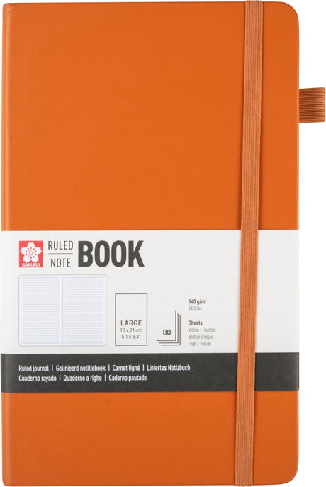 Sakura liniertes Hardcover-Notizbuch, groß, bernsteinfarben